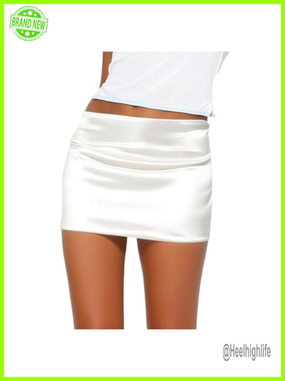 Satin Mini Skirt Low Rise Ruched Bodycon Y2K Clubwear Women's